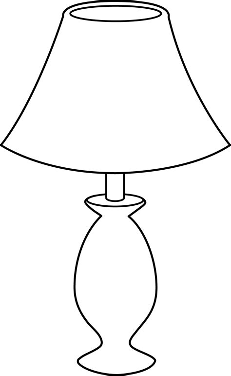 Black And White Clip Art Of Table And Lamp