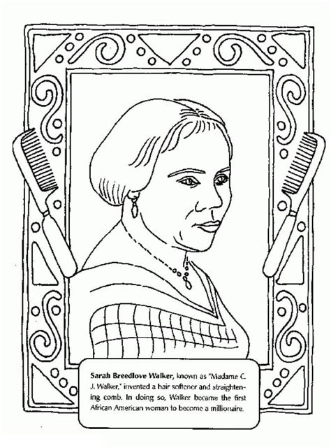 Black History Month Coloring Page Madam Cj Walker Madam Cj Walker Coloring Pages - Madam Cj Walker Coloring Pages