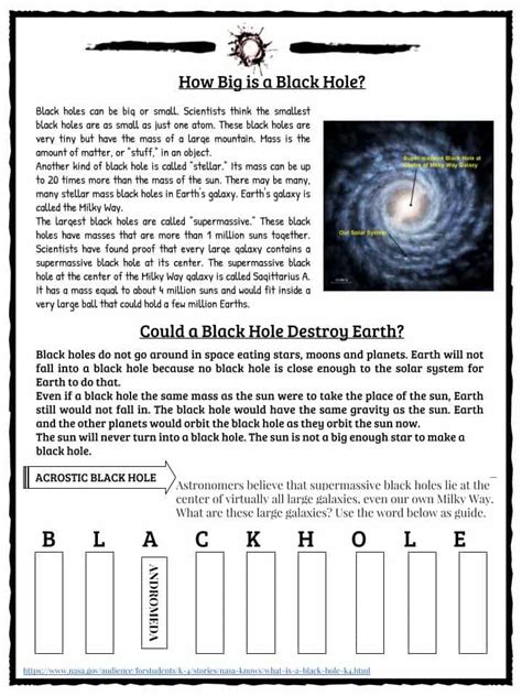 Black Hole Facts Amp Worksheets Kidskonnect Black Hole Worksheet - Black Hole Worksheet