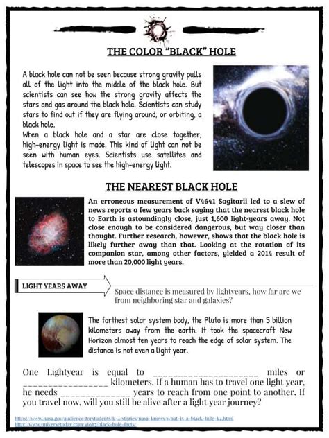 Black Hole Worksheet   What Is A Black Hole Worksheet Education Com - Black Hole Worksheet