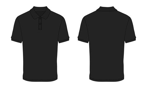 Black Polo Tshirt Design Template Isolated On White Desain Baju Polo - Desain Baju Polo