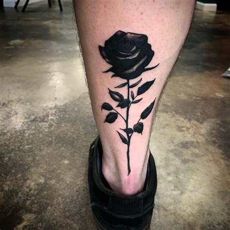 Black Rose Side Tattoos