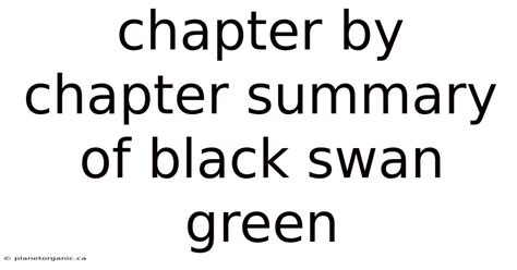 Black Swan Green Chapter Summary Cliffsnotes