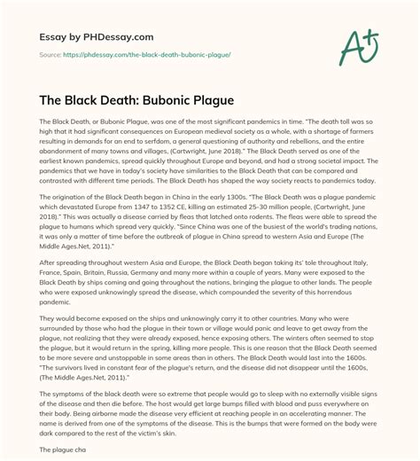 Read Online Black Plague Research Paper 