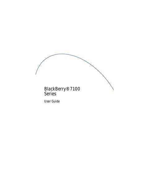 Read Blackberry 7100 Series Userguide 