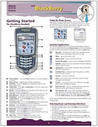 Read Blackberry 7100 Series Userguide 