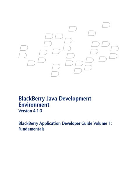 Read Blackberry Java Application Ui And Navigation Development Guide 