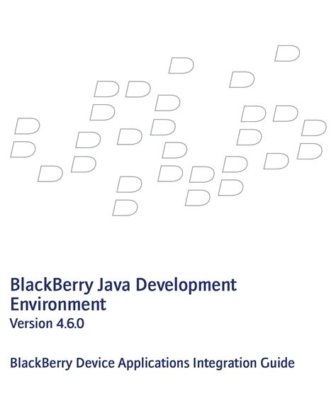 Read Online Blackberry Java Development Environment Guide 