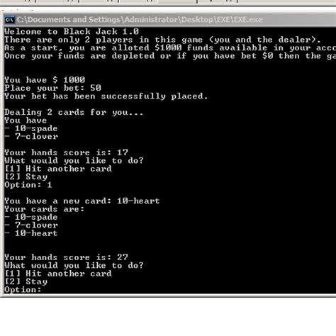 blackjack program in c ymrv