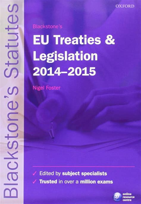 Read Online Blackstones Eu Treaties Legislation 2014 2015 Blackstones Statute Series 