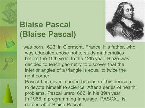 blaise pascal biography mathematics chart