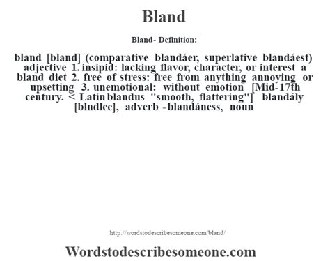 bland adjective - Definition, pictures, pronunciation and usage …