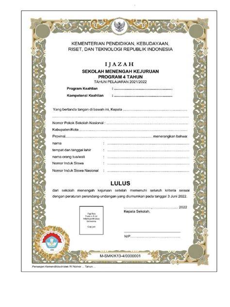 blangko ijazah smk