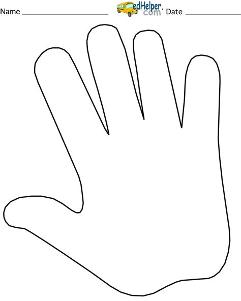 Blank A4 Hand Templates F 2 Teacher Made Left And Right Hand Template - Left And Right Hand Template
