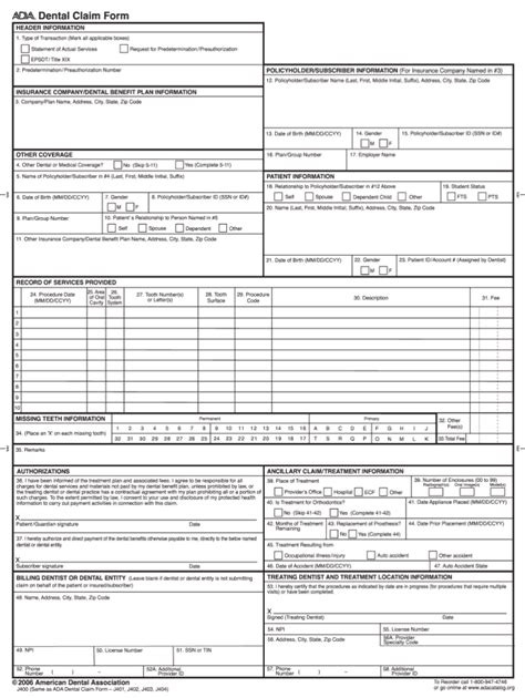 Blank Ada Claim Form