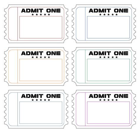 Blank Admit One Ticket