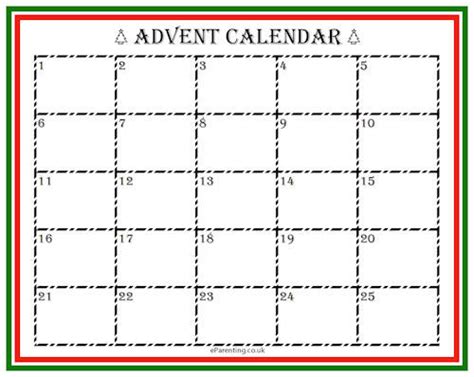 Blank Advent Calendar