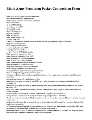 Blank Army Promotion Packet Composition Form