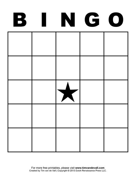 Blank Bingo Board
