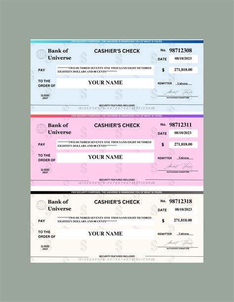 blank cashier checks template