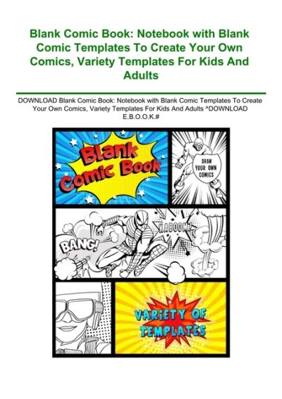 Blank Comic Book Notebook For Kids For Kids And A