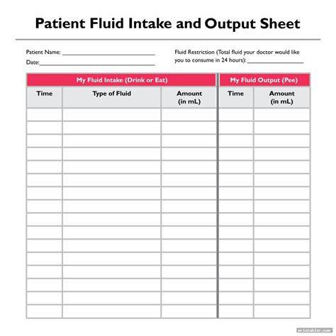 blank daily fluid intake form