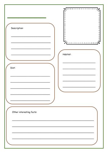 Blank Fact File Template Ks2   Blank Fact Sheet Template Primary Resources Teacher Made - Blank Fact File Template Ks2
