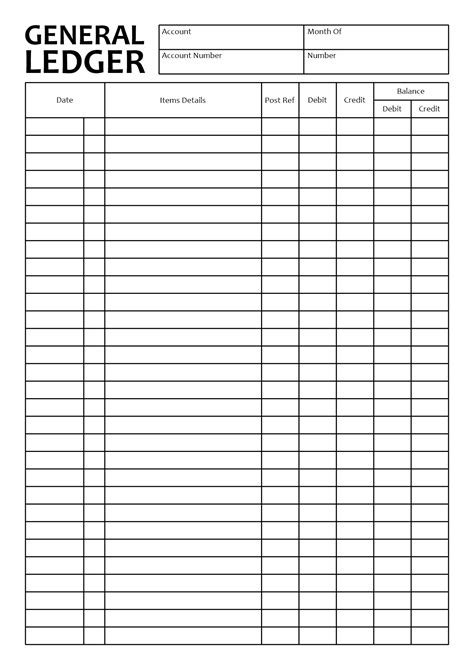 Blank General Ledger