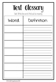 blank glossary template