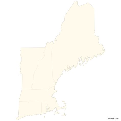 Blank Map New England