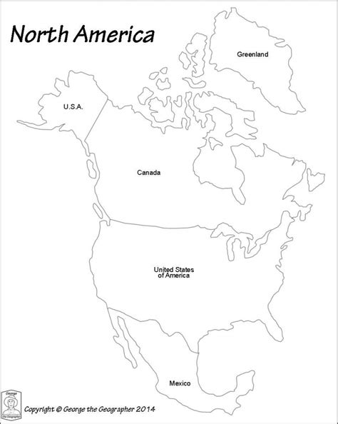 Blank Map Of North America Printable Outline Pdf North America Physical Map Worksheet - North America Physical Map Worksheet