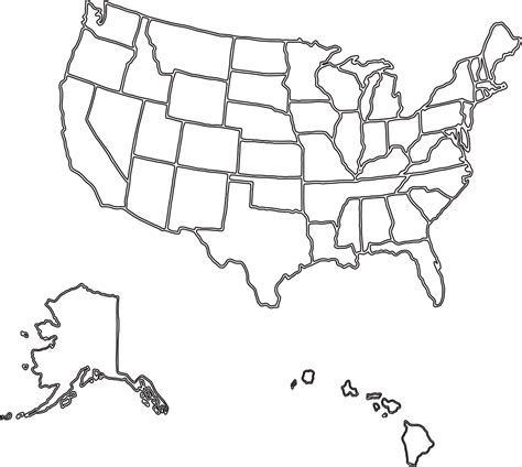 Blank Map Of The United States Of America Quiz