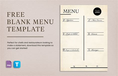 Blank Menu Template Home 7 Cedars