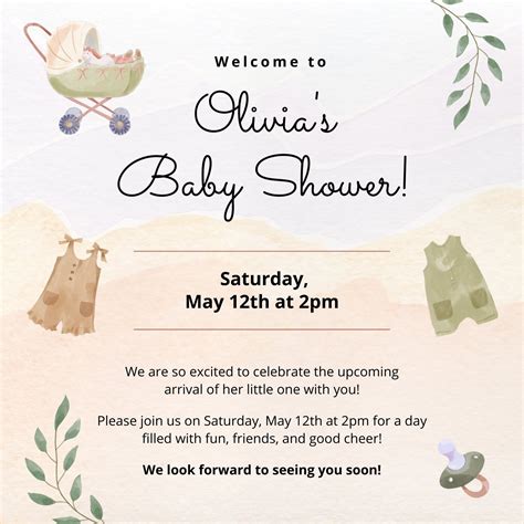 Blank Neutral Baby Shower Invitations