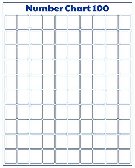 Blank Number Chart 1120   Free Printable Number Charts Homeschool Math - Blank Number Chart 1120