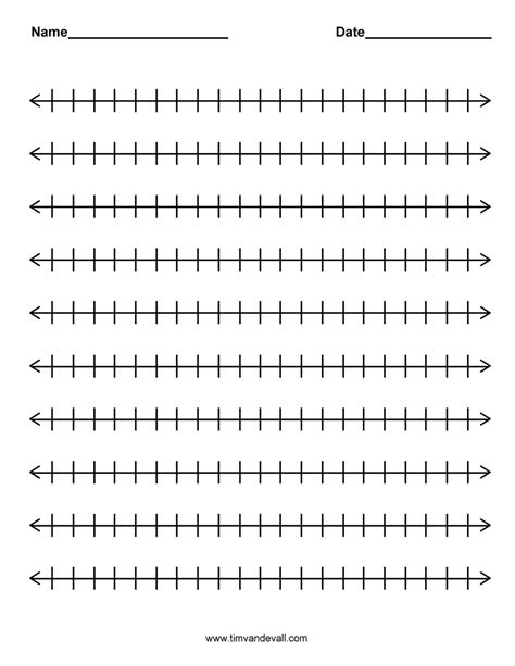 Blank Number Line Printable Math Worksheets