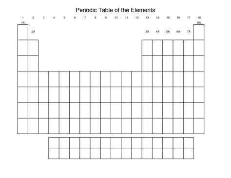 Blank Periodic Table Worksheet Fill In The Blank Periodic Table - Fill In The Blank Periodic Table