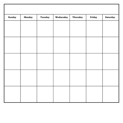 Blank Printable Calendar Monthly