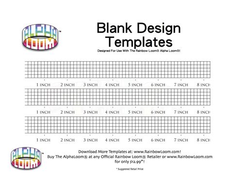blank rainbow loom templates
