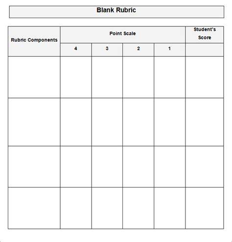 blank rubric template to type
