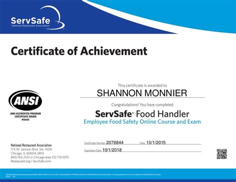 Blank Servsafe Certificate