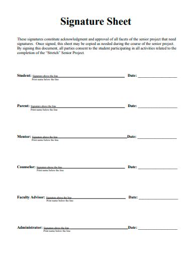 blank signature sheets