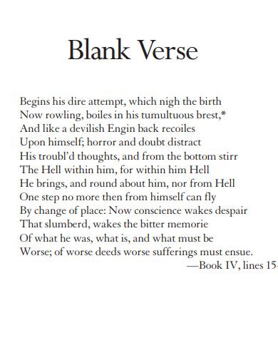 Blank Verse Example
