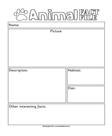 Full Download Blank Animal Fact File Template For Children 