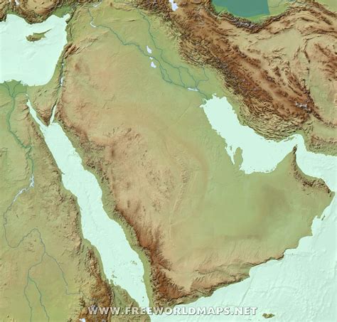 Read Blank Physical Map Of The Middle East 