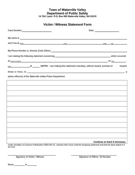 Download Blank Witness Statement Template Word 