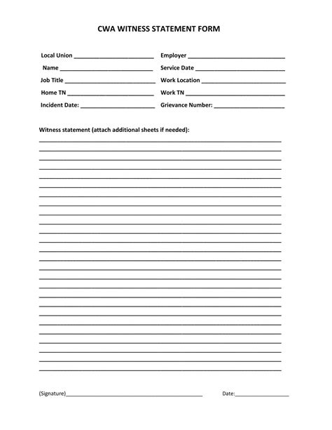 Download Blank Witness Statement Template Word 