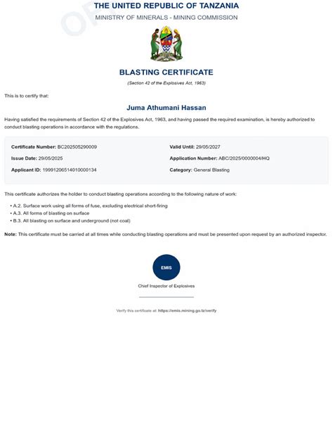 blasting certificate learnership