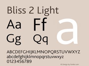 bliss 2 light font