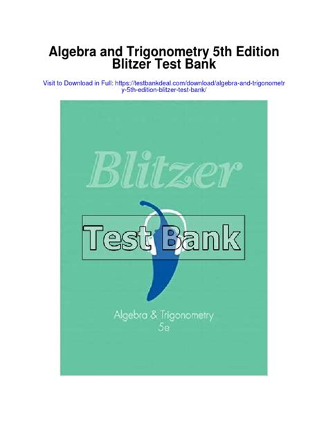 Full Download Blitzer Algebra 5Th Edition 